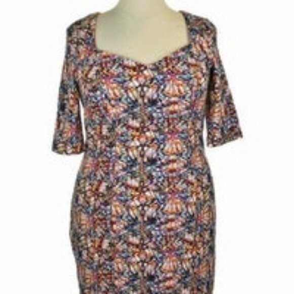NWT Kardashian Kurves Multi Color Bodycon Dress  Size 20 - Picture 1 of 10